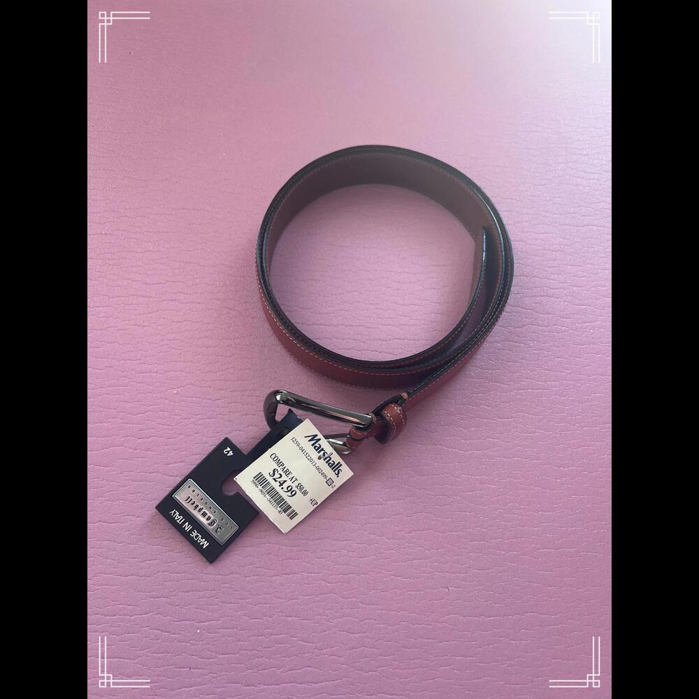 Made in Italy Brown Leather Belt - Size 42